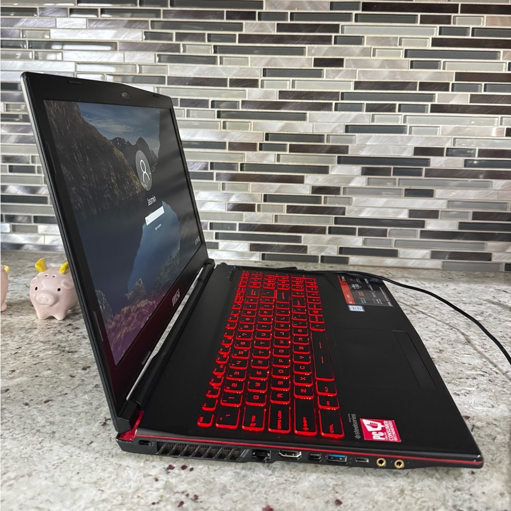 MSI Black Gaming Laptop with Red Backlit Keyboard - Picture 6 of 13